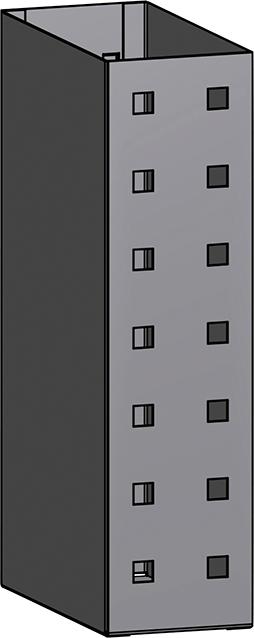 Einhängekasten groß passend f. Lochwände Lochung 10X10 mm RAL 7019 Einhängekasten groß passend f. Lochwände Lochung 10X10 mm RAL 7019