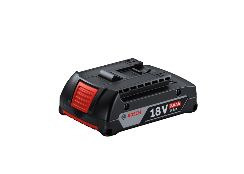 Bosch 18 V 2,0 Ah Li-Ionen-Akkupack. Produktbild dynamisch