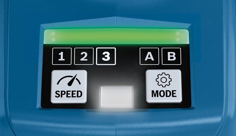 Bosch GDX 18V-210 C Bedienfeld mit Geschwindigkeits- und Modustasten Produkt-Detailbild