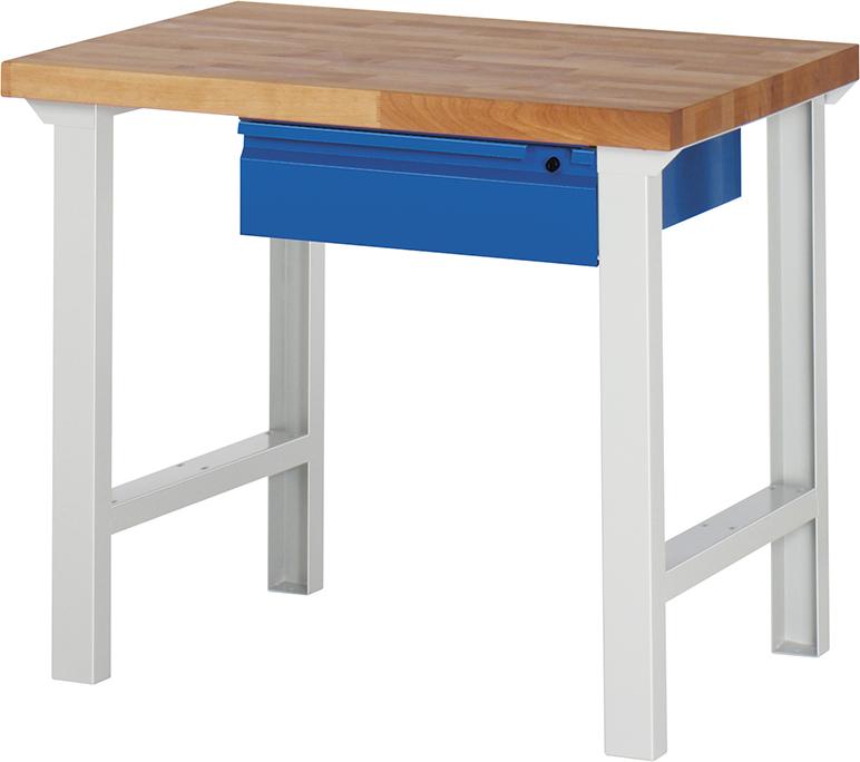 Werkbank Basic B1000xT700xH840mm RAL 7035/5010 BMP: 40mm 1 Schublade Werkbank Basic B1000xT700xH840mm RAL 7035/5010 BMP: 40mm 1 Schublade