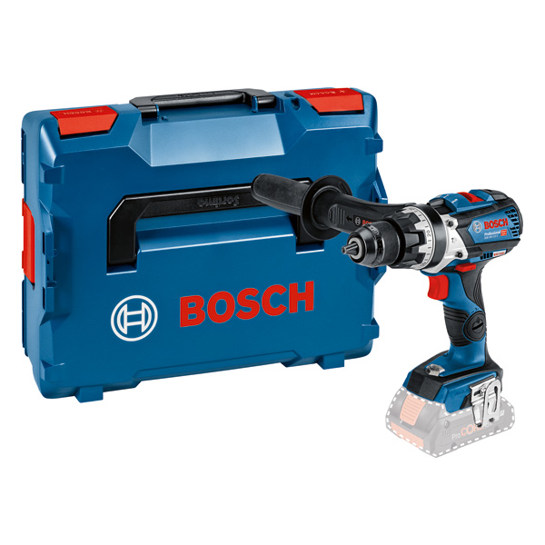 Bosch GSB 18V-110 C Akku-Schlagbohrschrauber mit Koffer. Produktbild Lieferumfang