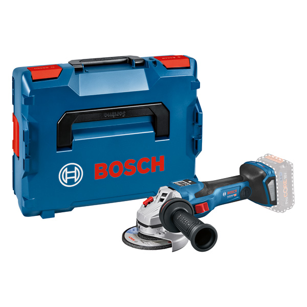 Bosch GWS 18V-15 SC Akku-Winkelschleifer mit Koffer. Produktbild Lieferumfang