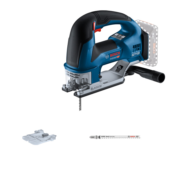 Akku-Stichsäge GST 18V-155 von Bosch mit bürstenlosem Motor. Produktbild Lieferumfang