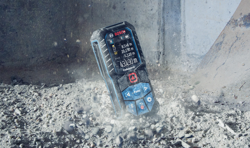 Robuster Laser-Entfernungsmesser. Key Visual