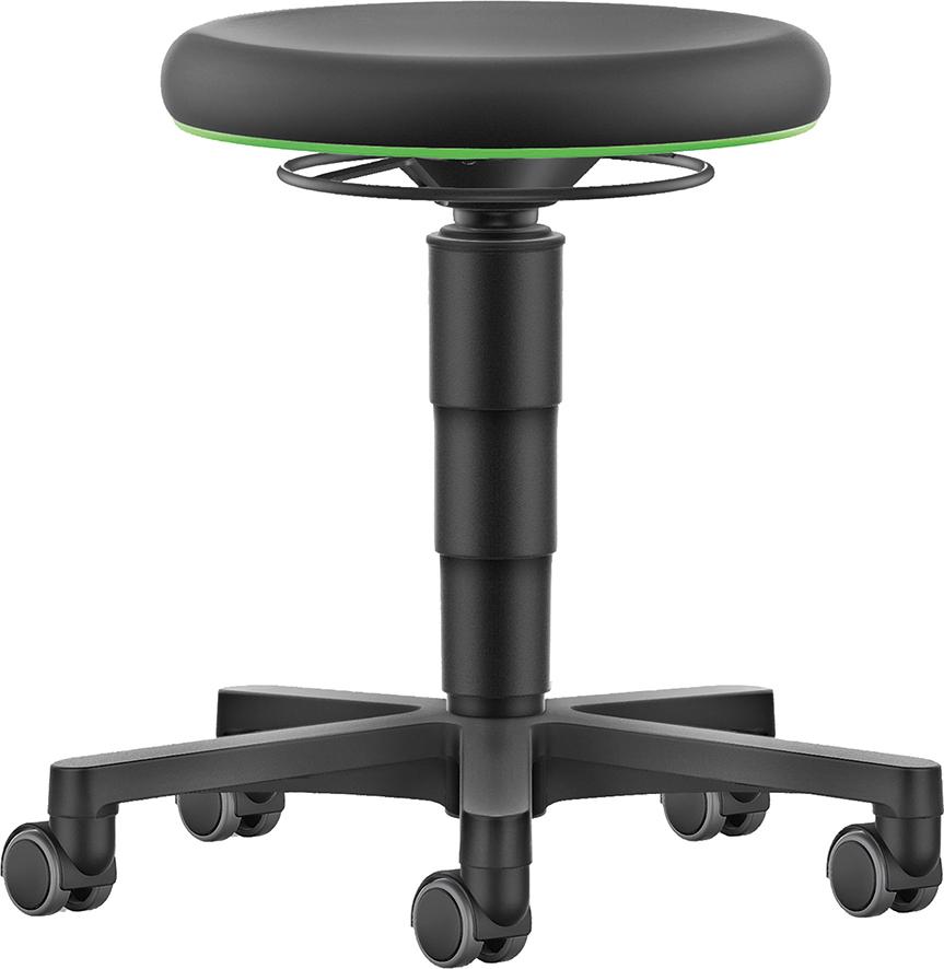 BIMOS Drehhocker mit Rollen Sitzhöhe 450-650mmIntegralschaum