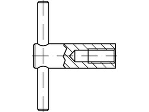 Knebelmuttern DIN 6305 Stahl 5 M 10 brüniert, fester Knebel eingepr. brün S normal