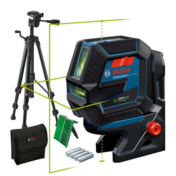 Bosch GCL 2-50 G Laser-Nivelliergerät mit Stativ. Produkt-Detailbild