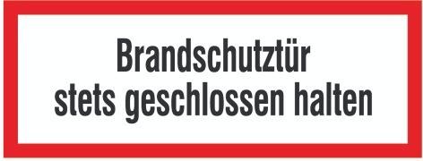 Brandschutzschild Folie B297xH105 mm Brandschutztür geschl.h. langnachleuchtend