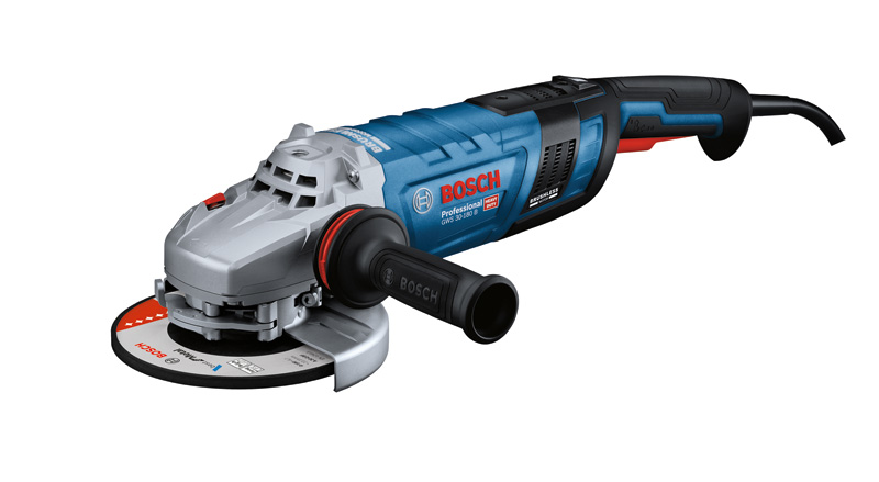 Bosch GWS 30-180 B Winkelschleifer mit 180 mm Scheibe. Produktbild dynamisch