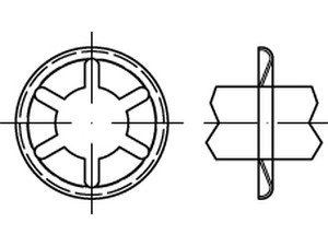 Achsen-Klemmringe ART 88122 Achsen-Klemmringe FSt. FC 6 x 15,0 x 1,4 brüniert S normal