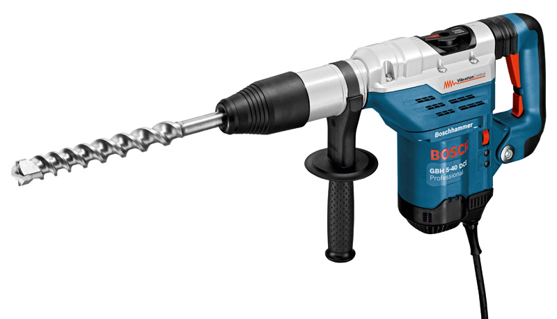 Bosch GBH 5-40 DCE Bohrhammer mit Seitengriff. Produktbild dynamisch