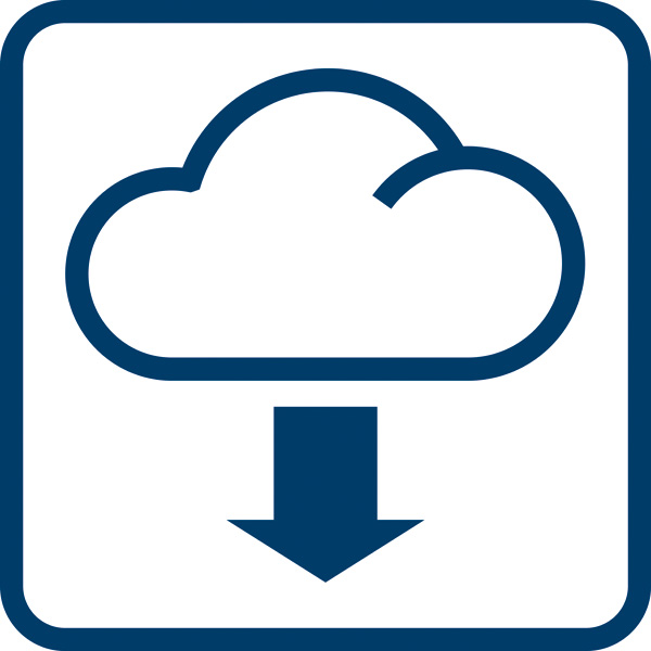 Cloud-Download-Symbol. Logo/Symbolbild