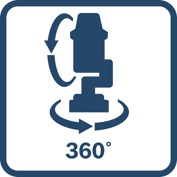 Drehbarer Kopf 360 Grad Logo/Symbolbild