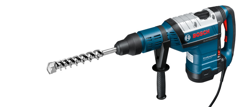 Bosch GBH 8-45 DV Bohrhammer mit Seitengriff. Produktbild dynamisch