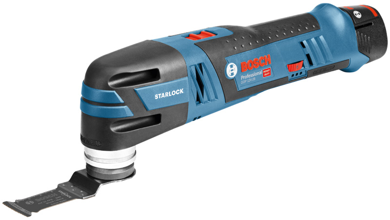 Akku-Multitool GOP 12V-28 von Bosch mit Starlock-Klinge. Produktbild dynamisch