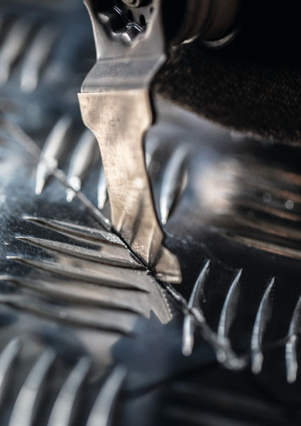 Bosch Starlock-Sägeblatt zum Schneiden von Metallblechen. Detailbild
