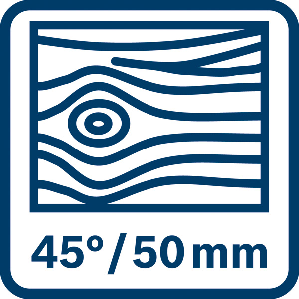 Schnitttiefe Holz 50 mm bei 45 Grad Logo/Symbolbild