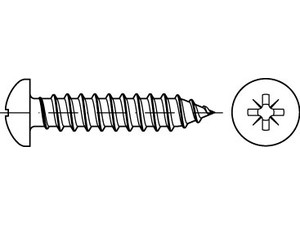 Blechschrauben DIN 7981 Stahl 2,2 x 13 -C-Z galv. verzinkt passiviert gal Zn S normal