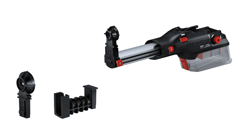 Integrierter Staubabsauger für Bohrmaschinen Bosch GDE 28 D. Produktbild Lieferumfang