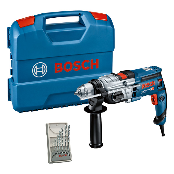 Bosch GSB 20-2 Bohrer-Set mit Seitengriff und Tragekoffer Produktbild Lieferumfang
