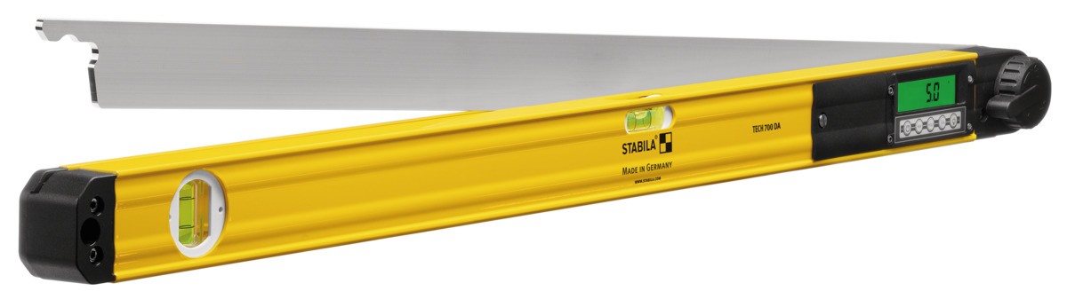 STABILA Elektronischer Winkelmesser TECH 700 DA, 80 cm, 1 Digital-Display, Messbereich: 0° – 270°, Anzeige-Modus: Grad, 1 Horizontal-Libelle, 1 Vertikal-Libelle, Schutzklasse IP 54, Tasche STD