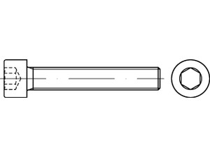 Zylinderschrauben ISO 4762 8.8 M 10 x 100 galv. verzinkt mit Gew. bis Kopf gal Zn S normal