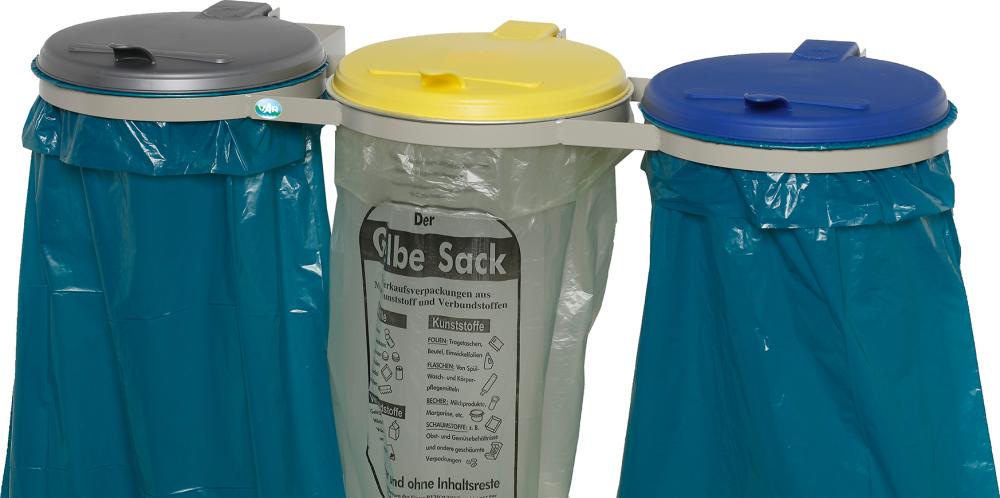 Abfallsammler 3-fach verz. Wandbef. KS-Deckel VAR Abfallsammler 3-fach verz. Wandbef. KS-Deckel VAR