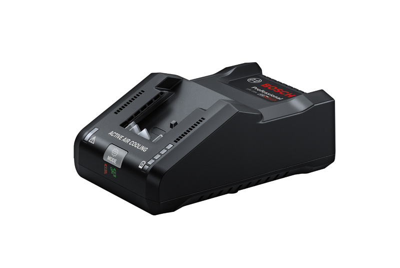 Bosch GAL 18V-160 Ladegerät mit aktiver Luftkühlung. Produktbild dynamisch