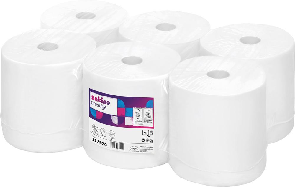 Handtuchrolle Prestige 2-lagig, 150m, 6 Rollen SATINO Handtuchrolle Prestige 2-lagig, 150m, 6 Rollen SATINO