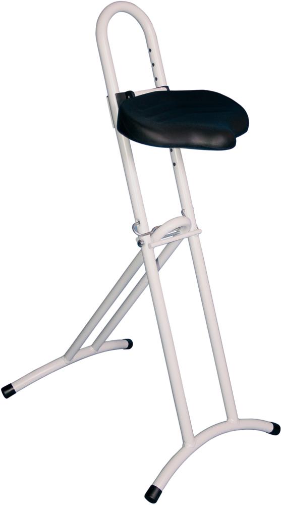 Stehhilfe Mod. 3680 klappbar, lichtgrau bis 80 kg, Sitz PU Sitzhöhe 610-860 mm