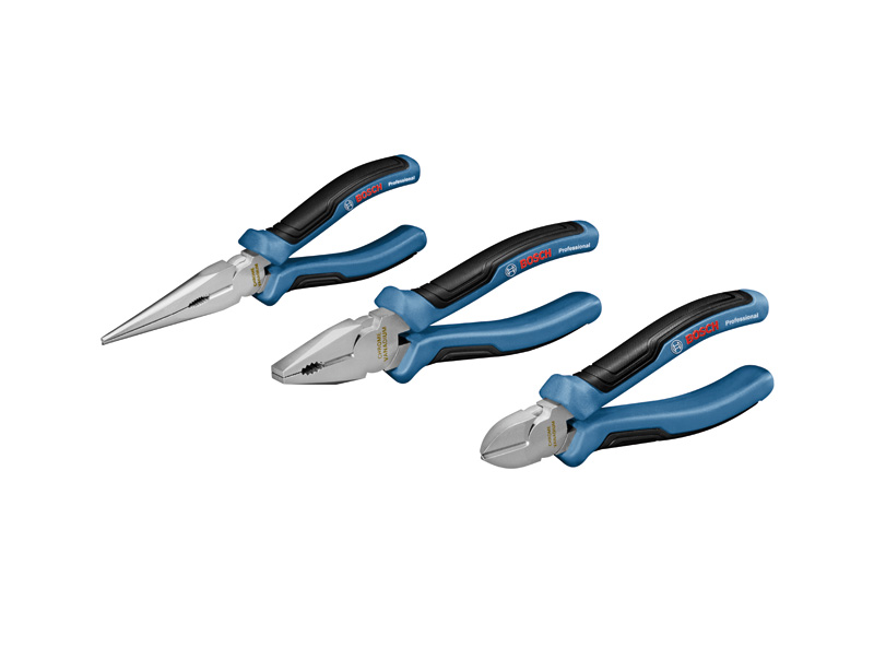 Bosch Zangensatz mit ergonomischen Griffen. Produktbild dynamisch