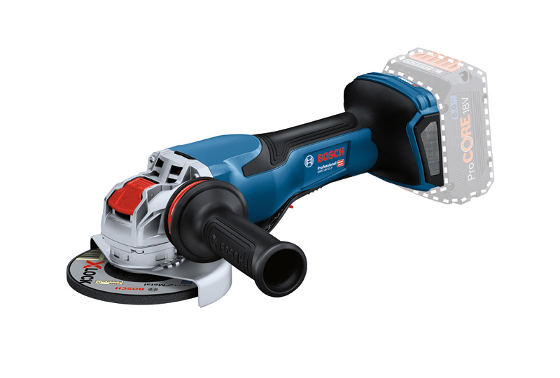 Akku-Winkelschleifer GWX 18V-15 P von Bosch mit X-LOCK. Produktbild dynamisch