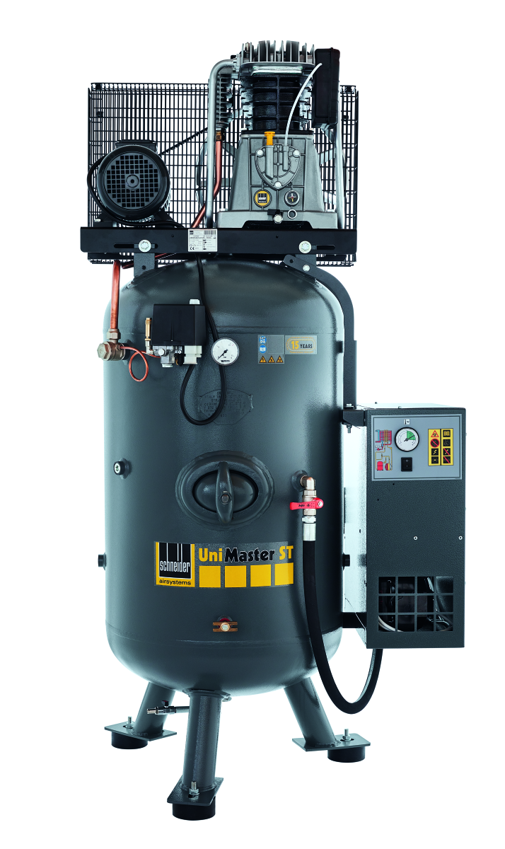 Stationärer Kolbenkompressor UNM STS mit Kältetrockner