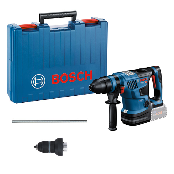 Bosch GBH 18V-34 CF Akku-Bohrhammer mit Koffer. Produktbild Lieferumfang