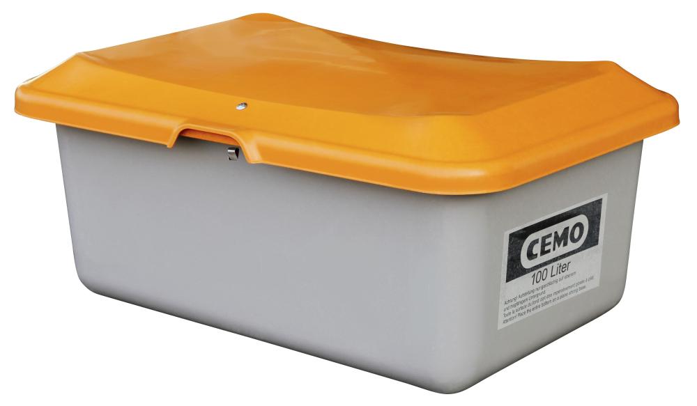 Streugutbehälter 100 l B890xT600xH340 mm ohne Entnahmeöffnung grau/orange