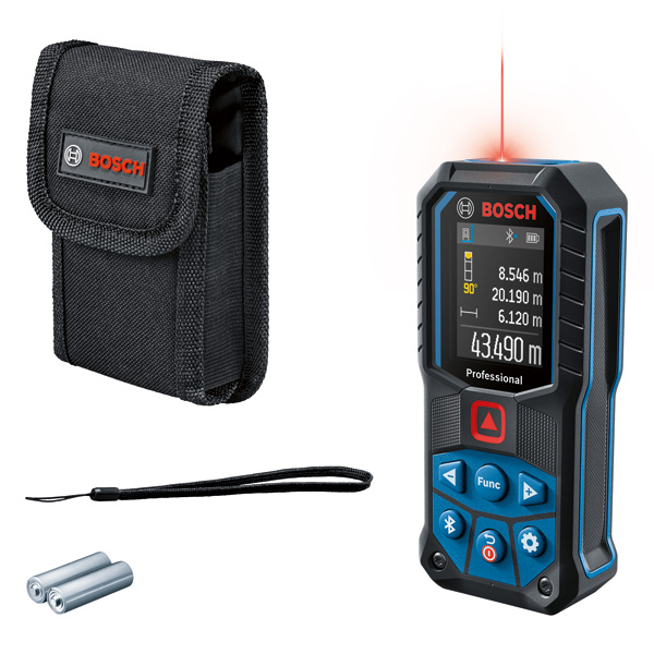 Bosch GLM 50-27 C Laser-Entfernungsmesser mit Display und Koffer. Produktbild Lieferumfang