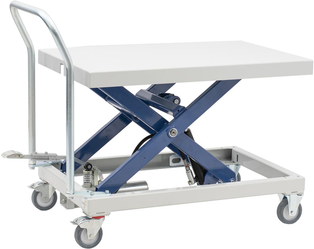 BECK Hubtisch 1100x700x3-0mm höhenverstellbar 400-940mm 500kg mit Meta-llplatte und Bügel