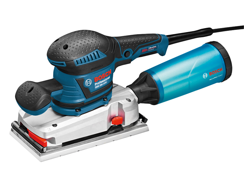 Bosch GSS 280 AVE Exzenterschleifer mit Staubbox. Produktbild dynamisch