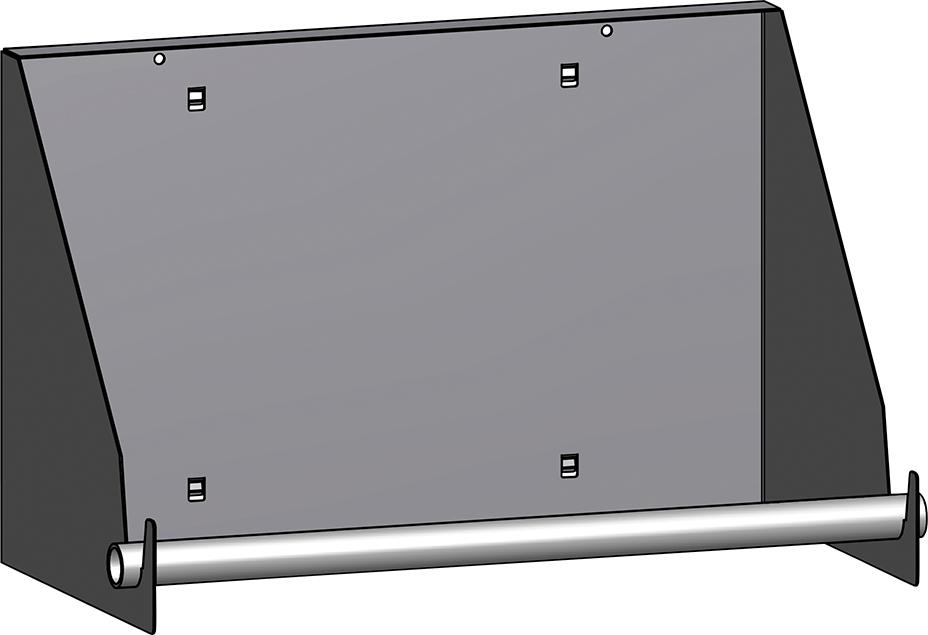 Halter für Papierrollen passend f. Lochwände Lochung 10X10 mm RAL 7019Rollenbreite bis 386 mm Halter für Papierrollen passend f. Lochwände Lochung 10X10 mm RAL 7019Rollenbreite bis 386 mm