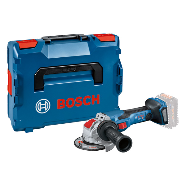 Bosch GWX 18V-15 C Akku-Winkelschleifer mit Koffer. Produktbild Lieferumfang