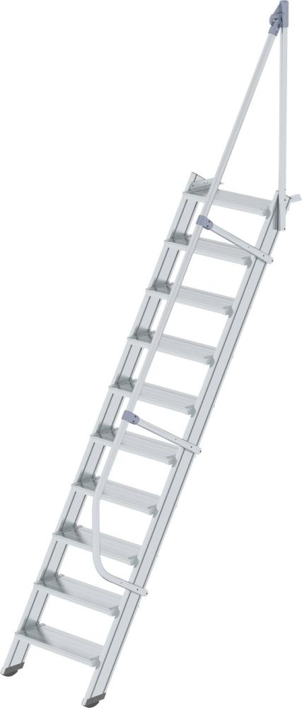 Alu-Treppe 60 Grad 10 Stufen B 600 mm lichte Höhe 2420 mm Ausladung 1626 mm Alu-Treppe 60 Grad 10 Stufen B 600 mm lichte Höhe 2420 mm Ausladung 1626 mm