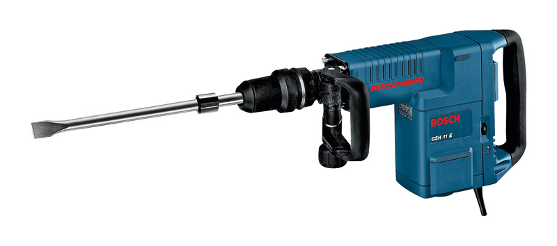 Bosch GSH 11 E Abbruchhammer mit Meißelaufsatz. Produktbild dynamisch