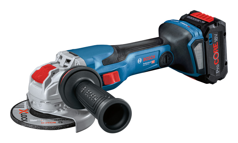 Akku-Winkelschleifer GWX 18V-15 C von Bosch mit X-LOCK. Produktbild dynamisch