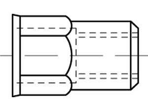 6kt.-Blindnietmuttern ART 88484 Blindniet-Mu. A 2 m. 6-kt kl.Seko M 4 / 0,5 - 2,0 S normal