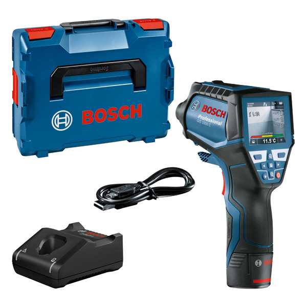 Bosch GIS 1000 C Thermomelder mit Koffer und Zubehör. Produktbild Lieferumfang