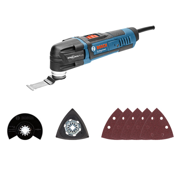 Bosch GOP 30-28 Multifunktionswerkzeug mit Starlock Plus Zubehör. Produktbild Lieferumfang