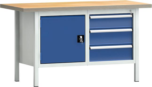 Standard-Werkbank 1500x700x840 mm LxTxH, 1T/3SL Standard-Werkbank 1500x700x840 mm LxTxH, 1T/3SL