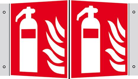 Brandschutzschild Alu B150xH150 mm Winkel Feuerlöscher langnachleuchtend