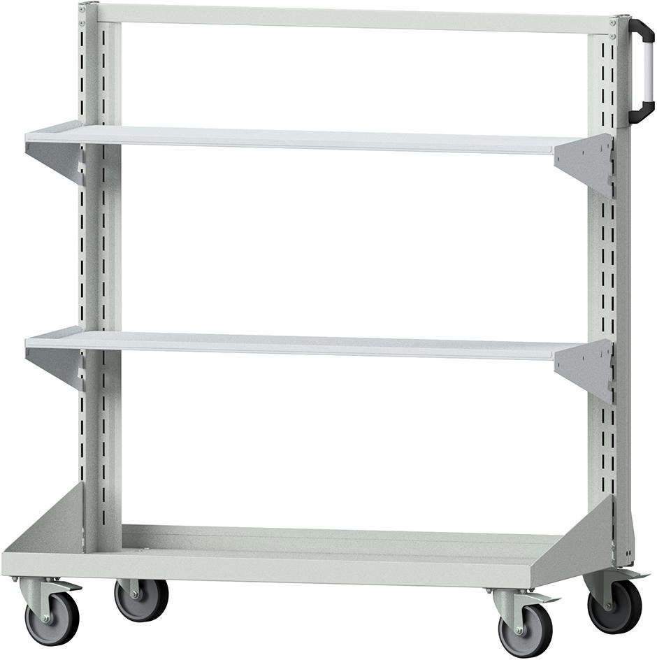 ANKE Transportwagen CVM 1250 RAL7035/5010 B1250xT650xH1350mm mit je2 Ablagen 350/450mm