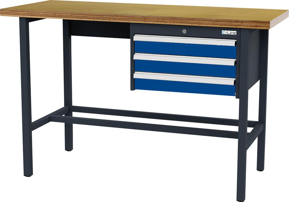 Arbeitstisch B1500mm 3 Schbl. 7016/5010 Forum